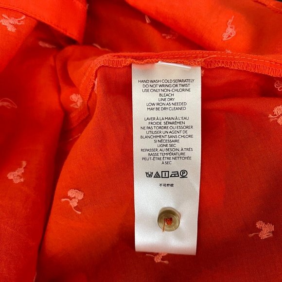 Anthropologie Maeve Classic Embroidered Blouse Women 10 NWOT Pineapple Shirt Top - Picture 15 of 16